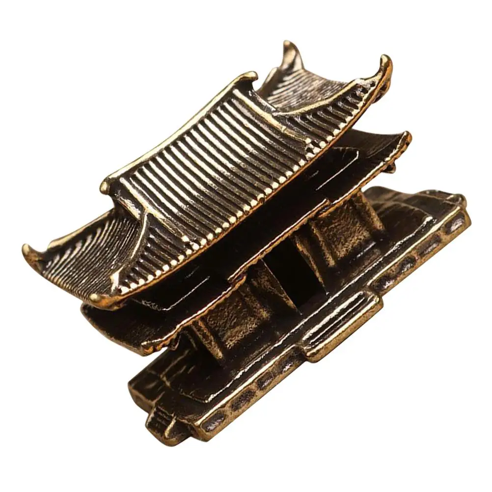 

Vintage Brass Pavilion Decorations Creative naments for Living Room Desktop Accessories Miniature Pagoda Statue Retro Style Cool
