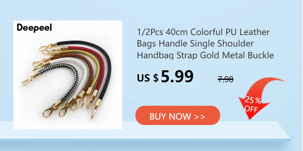 2Pcs 30/40/60/115cm Pu Leather Bag Handles Metal Hook Buckles Handbag Purse Replacement Shoulder Straps DIY Bags Accessories