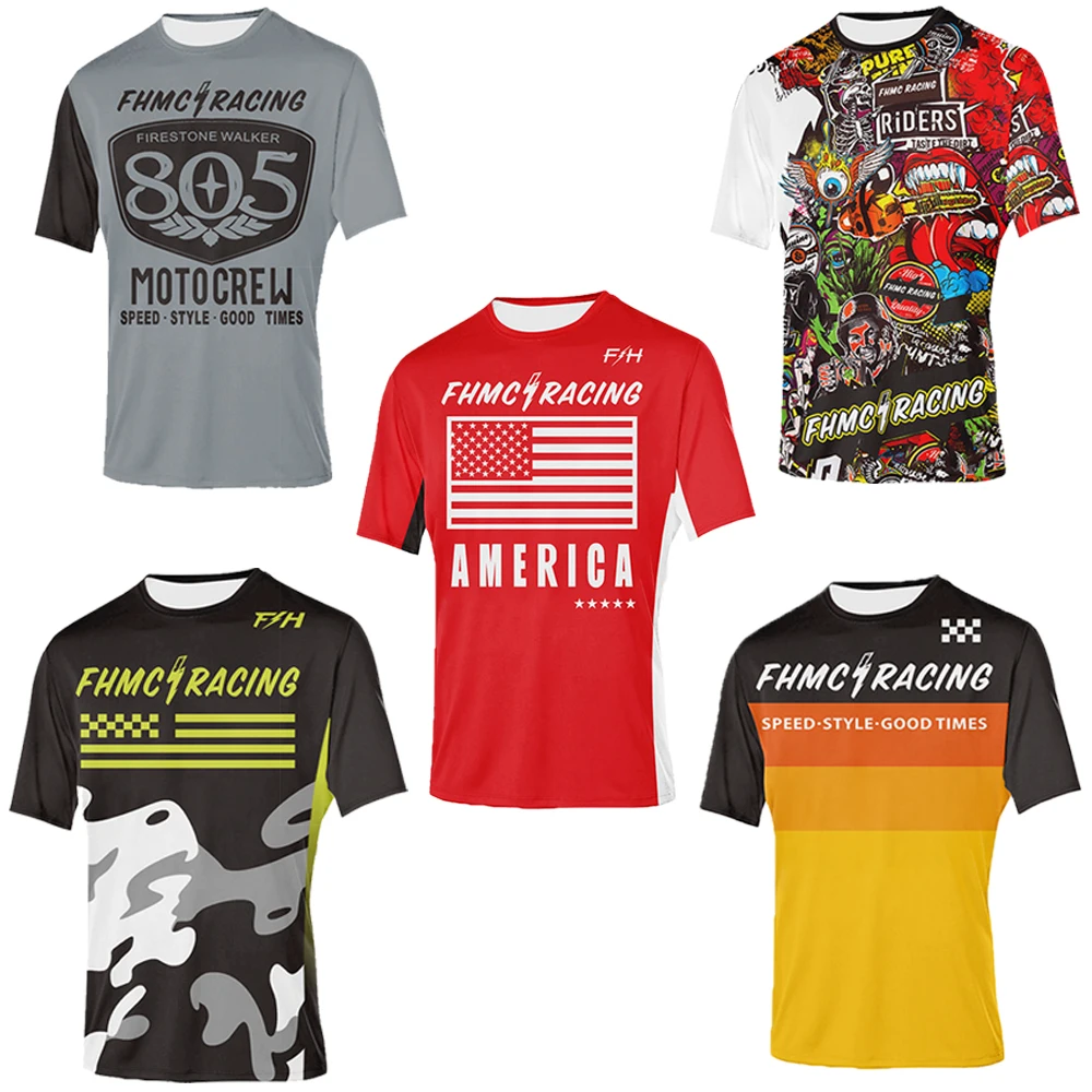 Motorcycle Jersey shirt Racing Short Sleeve cycling for men Bike Rider motocross Shirt