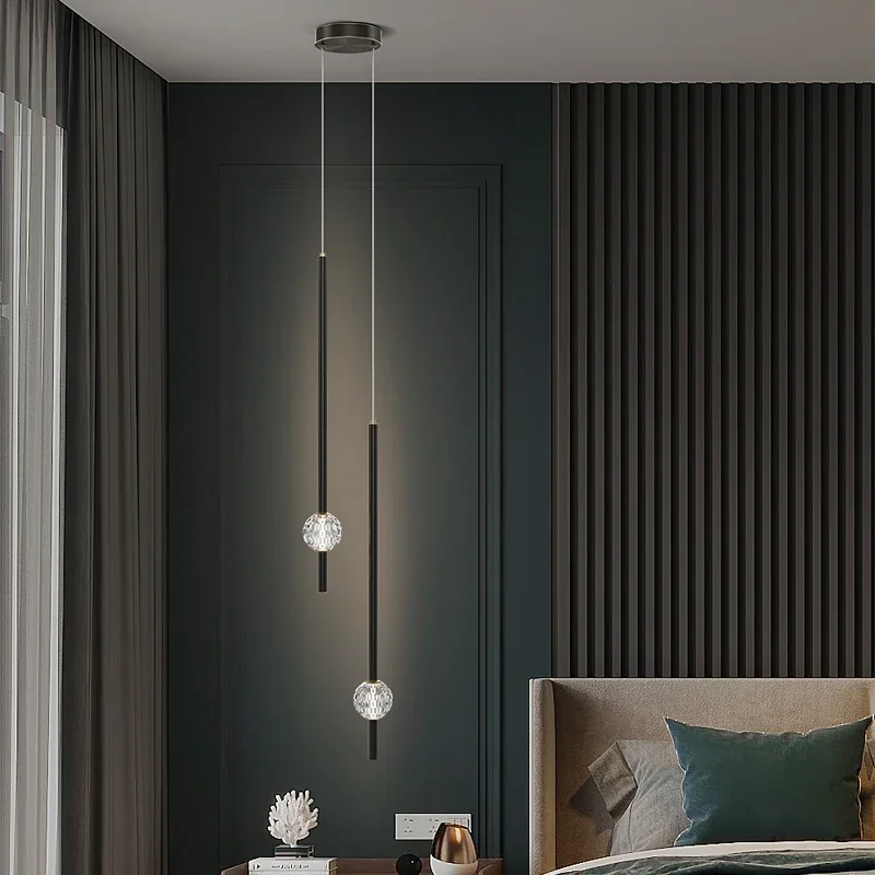Nordic bedroom bedside chandelier simple modern Home light luxury living room TV background wall decor creative crystal led lamp
