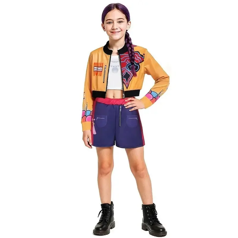 CyHuntrix Golden Kpop Demon Hunters Rumi Mira Zoey disfraz Cosplay niños niñas fiesta de cumpleaños Halloween ropa para el escenario