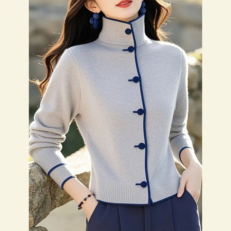 Fashionable Niche High-end Super Good-looking Casual and Lazy Gray Sweater