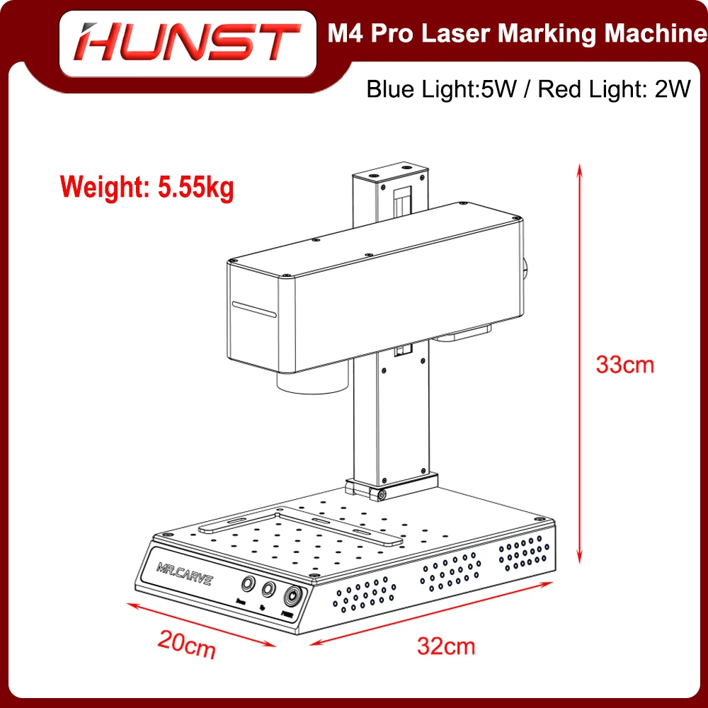 HUNST M4 PRO Laser Engraving Machine Range 70X70mm Suitable For All Materials Dual Light Laser Engraving Machine Portable