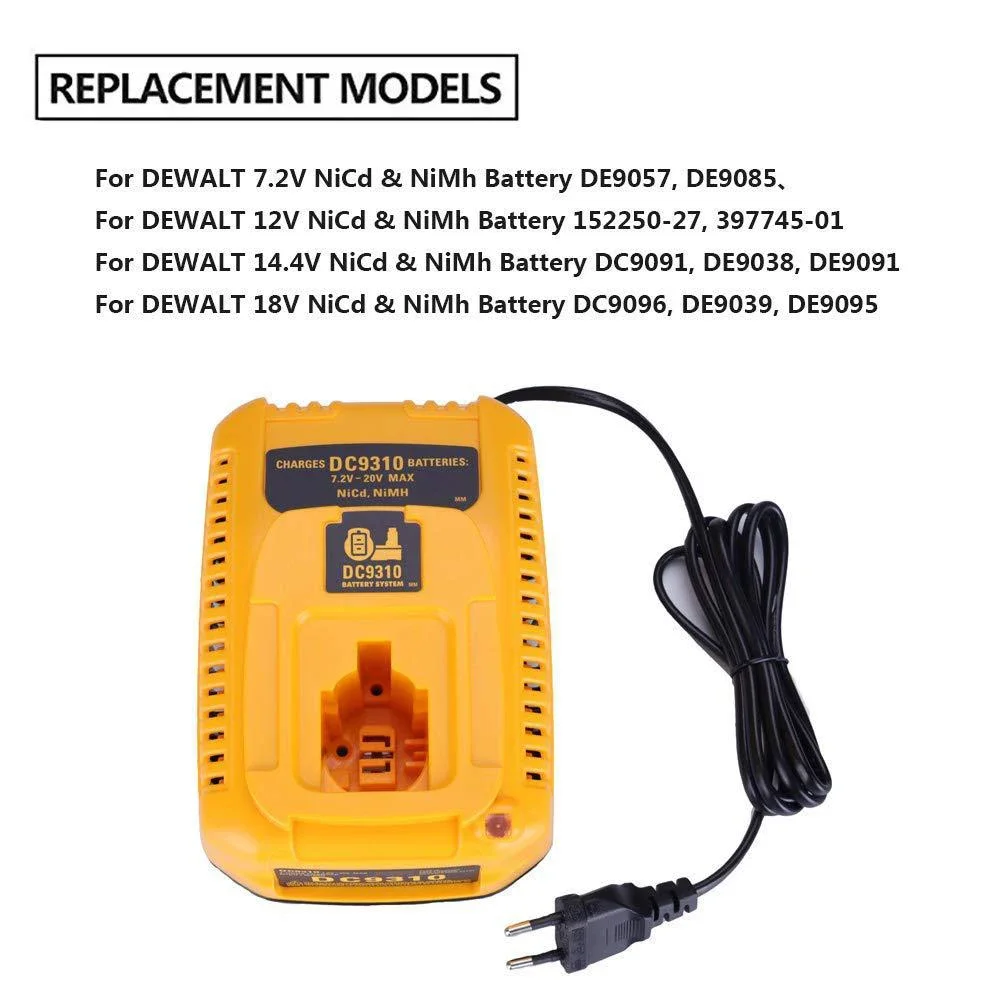 

110V-220V AD/DC Adapter 12V 18V Power Charger for Dewalt 12V 18V 14.4V 7.2V battery DC9091 DE9097 DC9096 US EU UK AU Plug