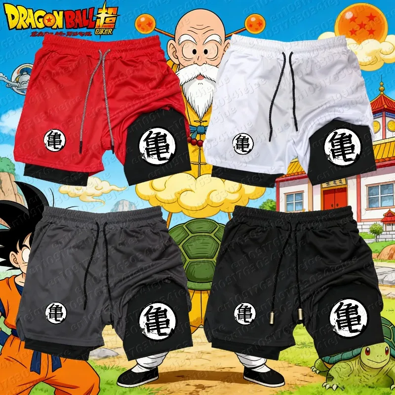 Dragon Ball Anime Bedruckte Shorts Herren Sommer 2026 Sport Schnelltrocknende Atmungsaktive Damen Freizeit-Zwei-in-Eins-Sporthose