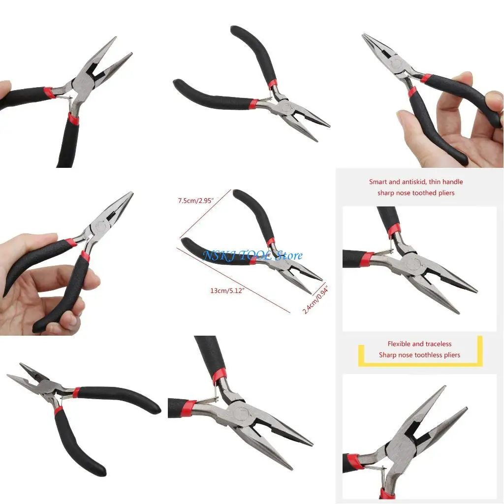 

L8RC Mini Pliers Diagonal Pliers Needle Nose Cutter Handcraft Beading Insulated Plier For Diy Small Jewelry Making Tool
