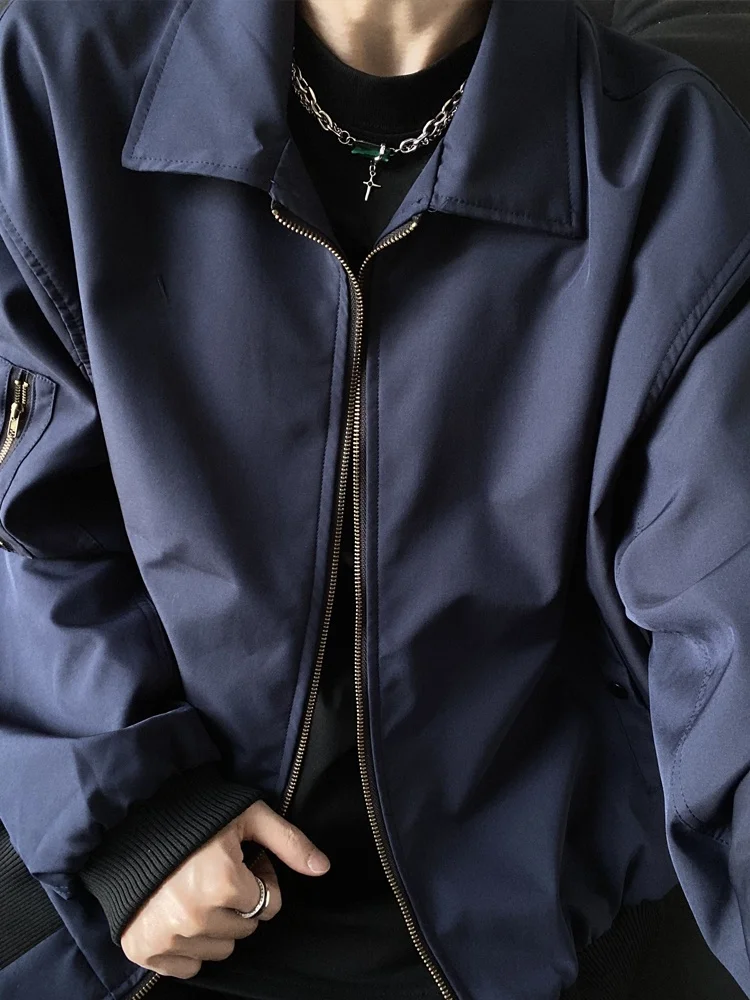 

Мужская повседневная куртка Cleanfit Pilot Jaet Ma в стиле ретро с отложным воротником, молодежная весенняя верхняя одежда синего цвета