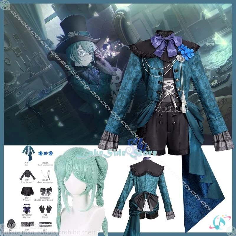 

Game Project Sekai Colorful Stage! Feat Mi Cosplay Teal Vintage Style Gothic Dress Court Costume Halloween Anime Cos Suit Wig