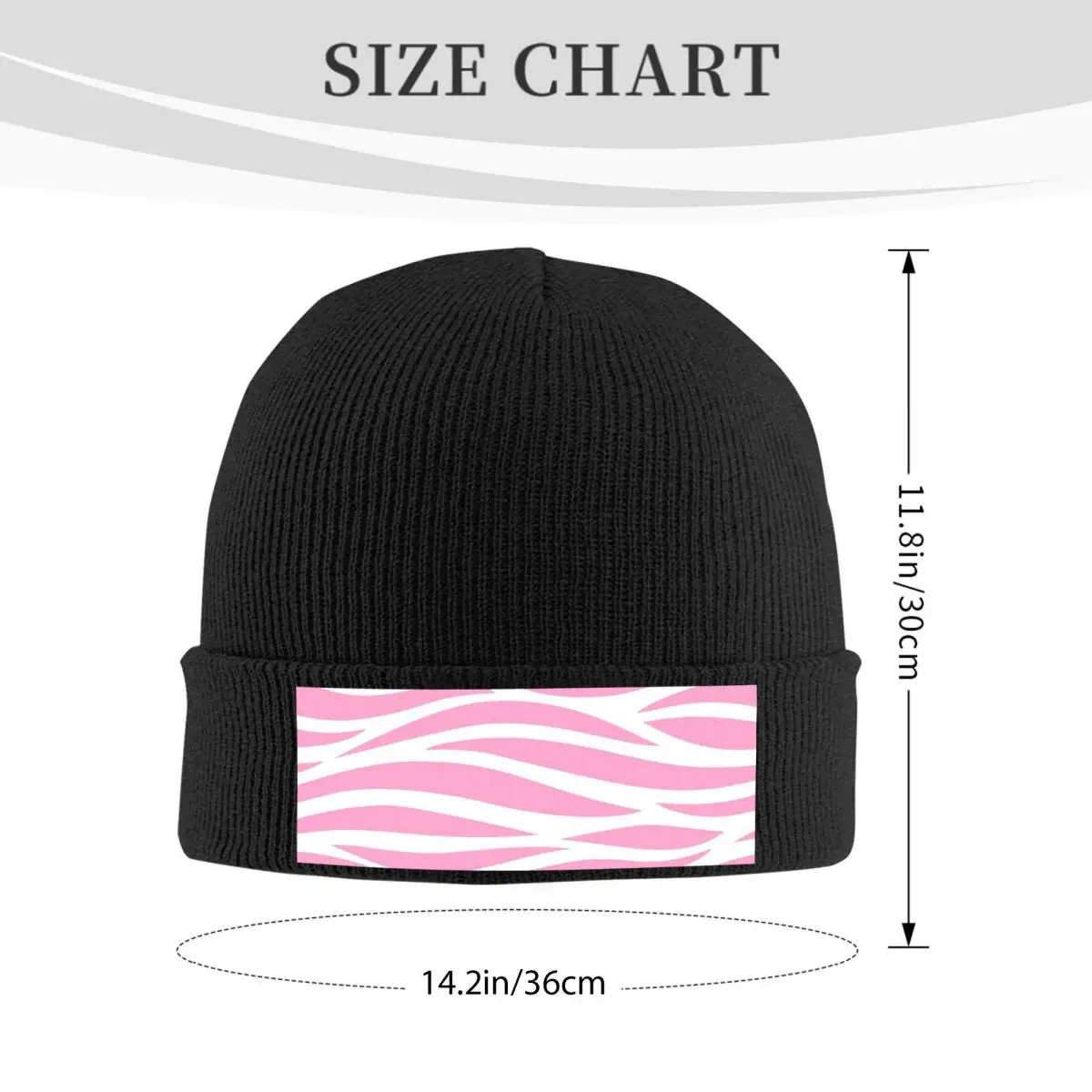 Zebra Pattern Pink Zebra Stripes Warm Knitted Cap Winter Knit Bonnet Hat Skullies Beanies Hip Hop Caps for Unisex