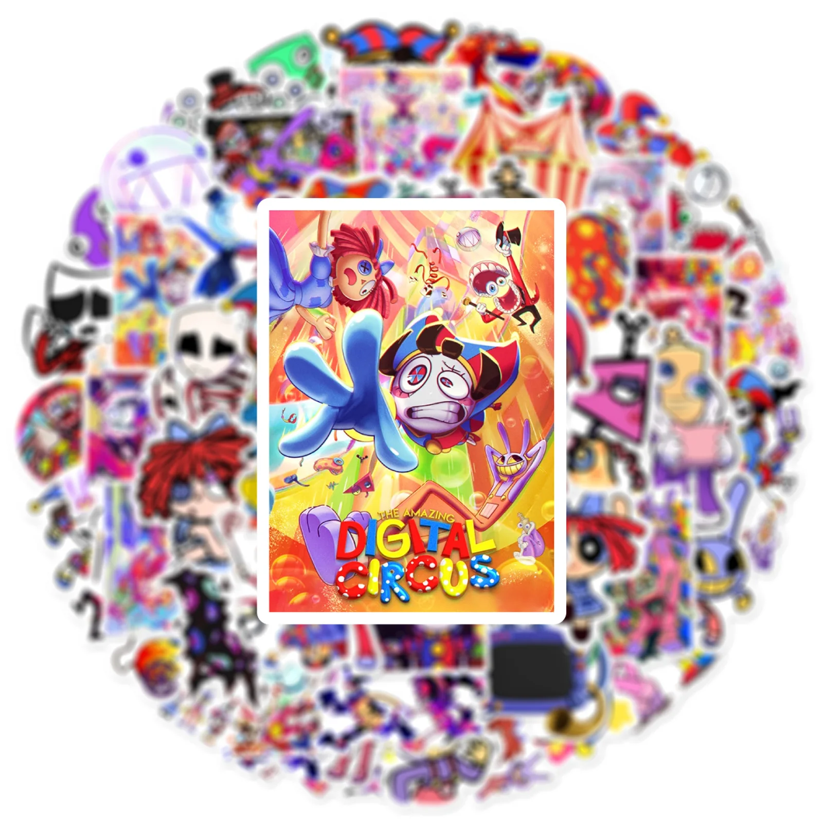 60Pcs/Set Amazing Digital Circus Stickers Game Sticker For Laptop Phone Case Skateboard Suitcase Waterproof Decals Kids Gift