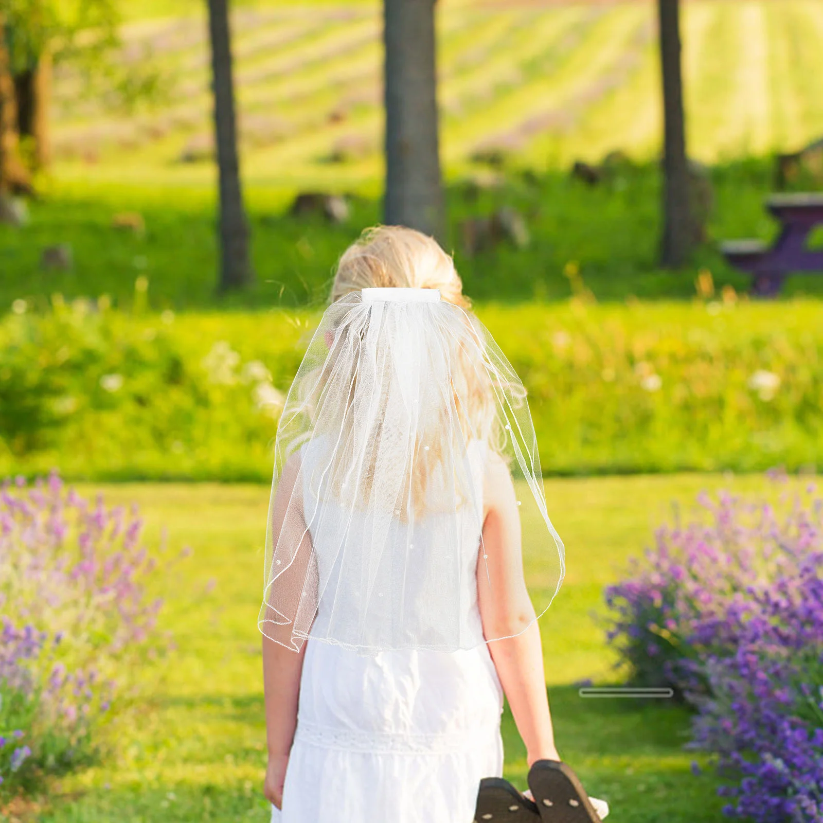 

Formal Dress Flower Girl Short Wedding Veil Hair Accessories Bride Miss Bridal Pins