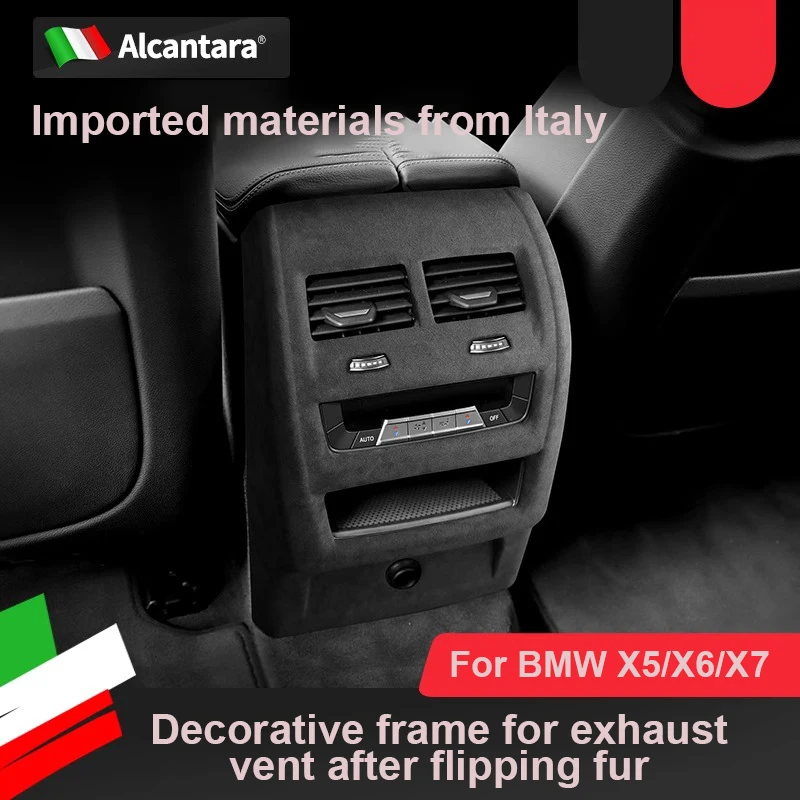 

For BMW X5 X6 X7 2019 2020 2021 2022 2023 Alcantara Car Rear Seat Air Vent Outlet Anti-kick Protective Panel Cover Shelth Shell