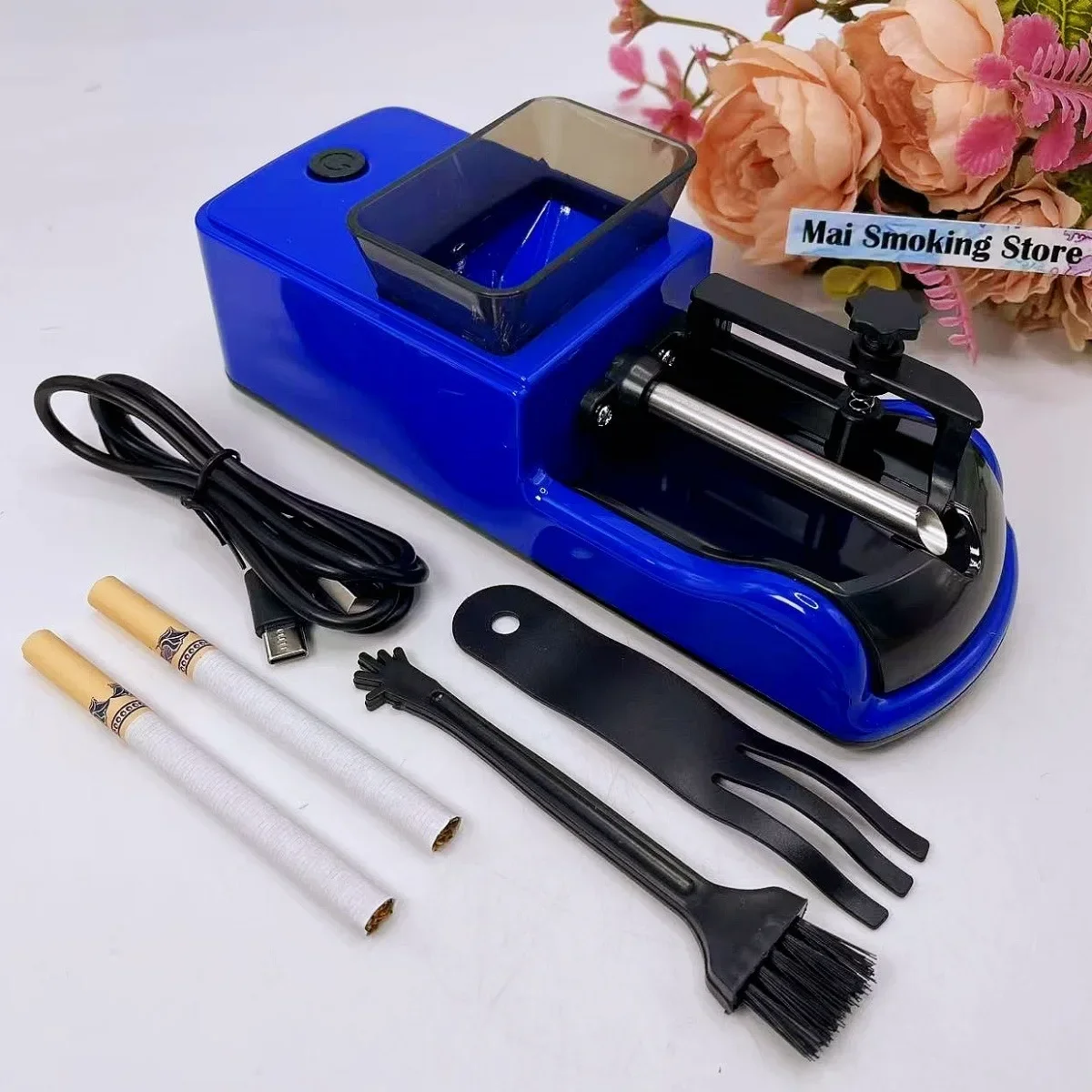 

JM Electric Cigarette Rolling Machine Raw Grass Cigarette Device Automatic Injector Tobacco Maker Roller Smoking Accessorie