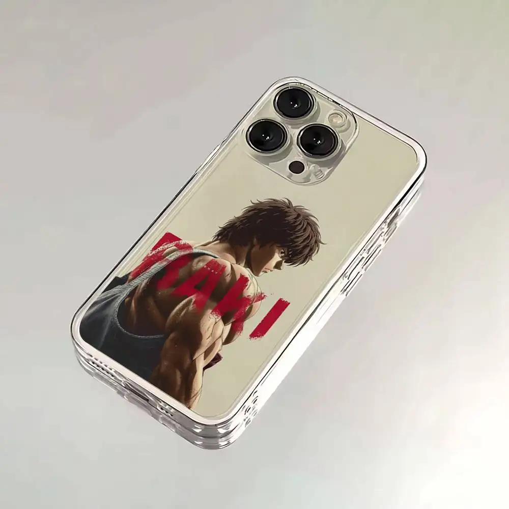 حافظة هاتف هزلية H-Hanma Baki لهواتف iPhone 16,15,14,13,12,11,17 Pro,Max,Plus,X,XS,XR,SE,غطاء ناعم شفاف صغير #3