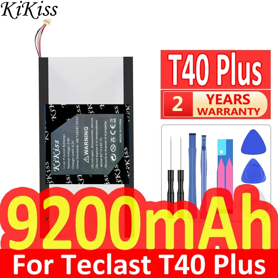 9200mAh KiKiss Powerful Battery T40Plus For Teclast T40 Plus/Pro T40Pro Tablet PC 5 Wire Plug Laptop Batteries