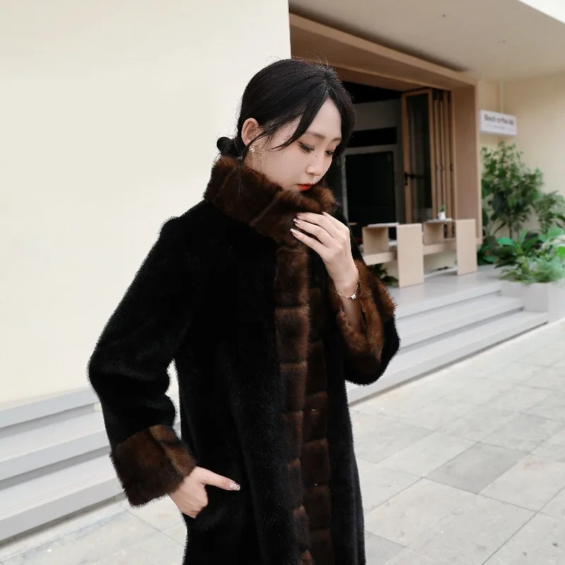 Nieuw herfst- en winterjasje van los warm namaakbont met nieuw Chinees ontwerp, gepersonaliseerde bontkraag, must-have voor stadsmeisjes