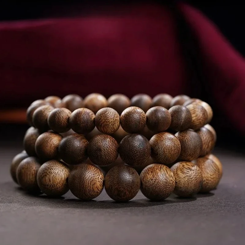 

Natural Yellow Channan Agarwood Bracelet High-Grade Pure Heavy Costustoot Bringing Good Luck and Wealth Buddha Beads Bracelet