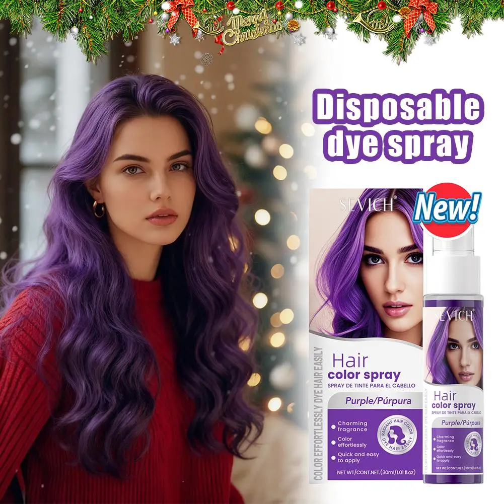 Temporary Hair Color Spray Washable Hair Dye Coloured Hairspray Hair Dyeing Spray Lasting Dye Mild Hair Dye Disposable Styling