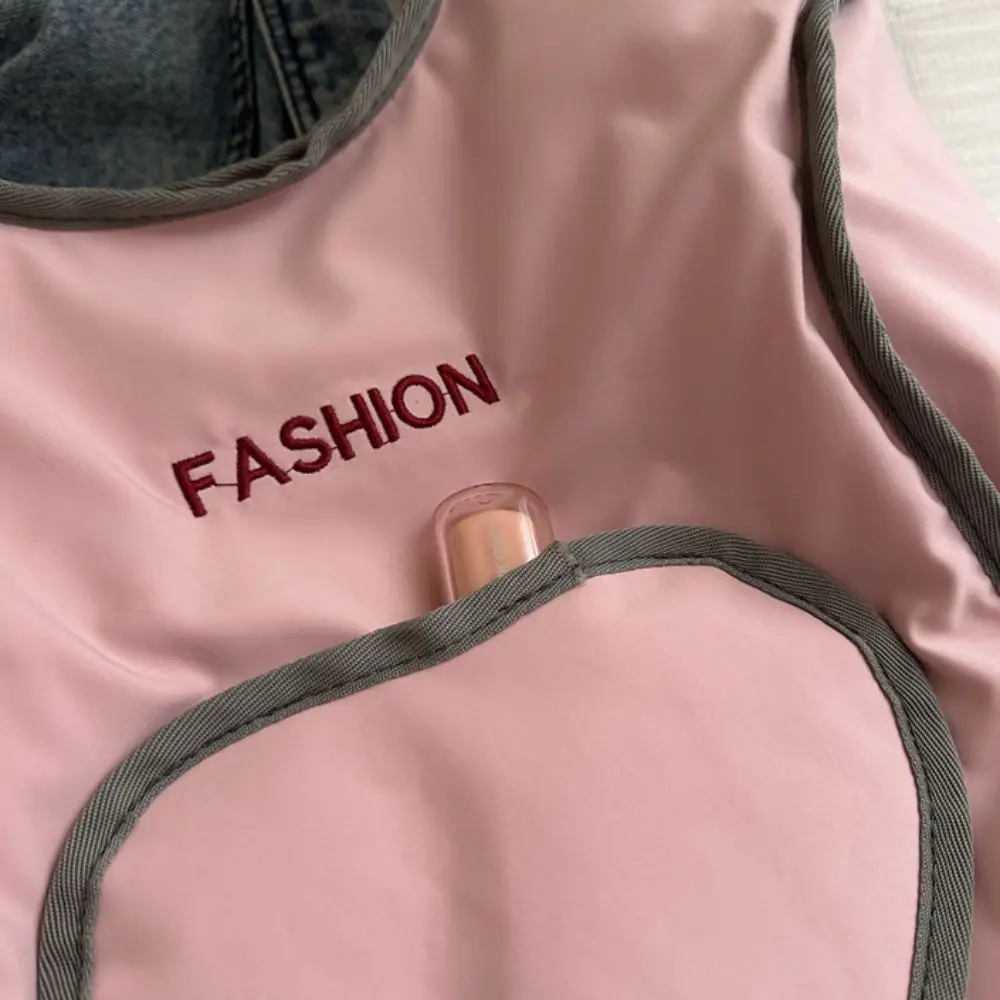 

Fashion Letter Embroidery Love Vest Backpack Nylon Solid Color Students School Bag Storage Bag Handbag Shoulder Bag Outdoor