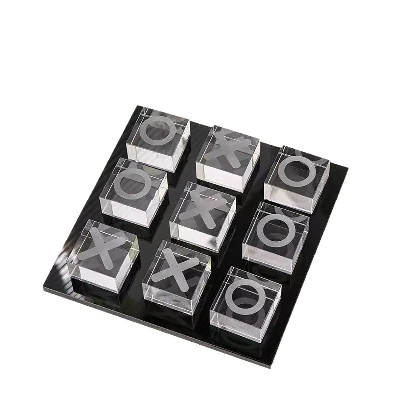 

European crystal glass xo chess board living room soft decoration ornaments model room accessories creative home study