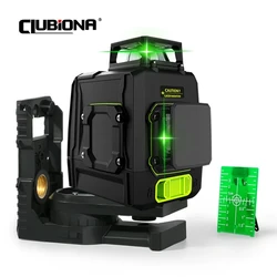 CLUBIONA MD08G German Laser diode 3D Green Laser Level with 2 x 360 separate working lines and 5200mah lithium battery