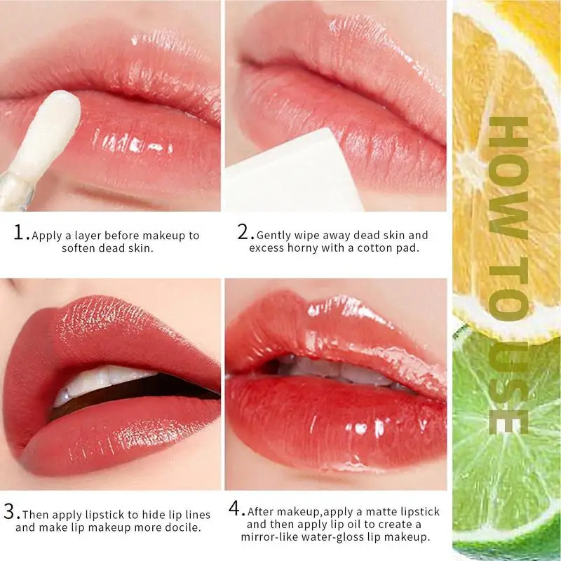 Aceite hidratante para labios, Lima de limón, relleno de labios no pegajoso, Aceite hidratante transparente para labios, mejora los labios agrietados