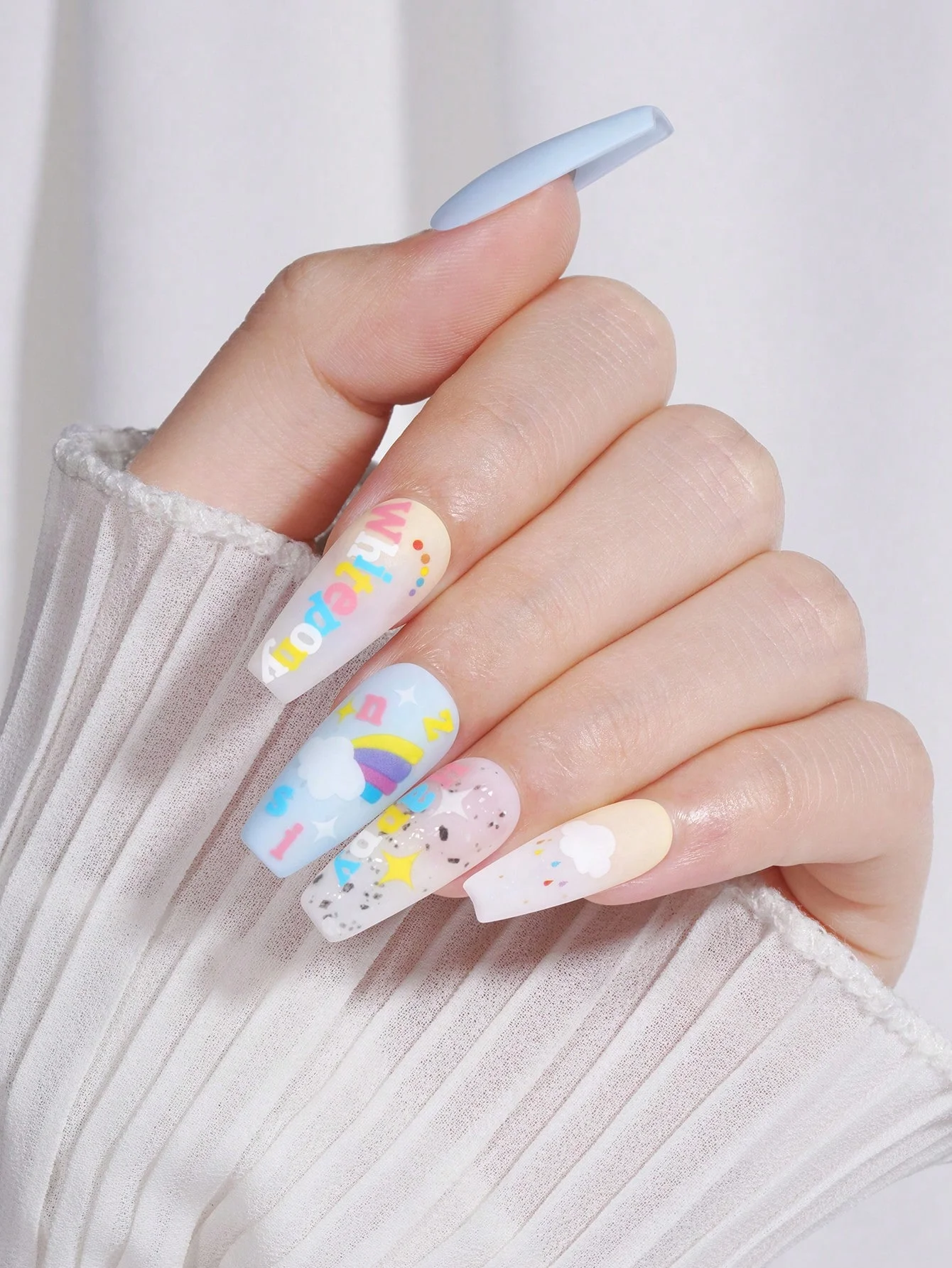 1PC Multicolor Letter Pattern Nail Art Sticker，Letter Decal Nail Decoration，Suitable For Nail Salon, Self-Adhesive Art Stickers