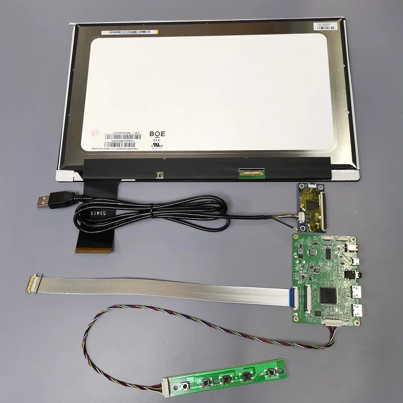 Kit de módulo de monitor táctil de 13,3 pulgadas, esquinas redondeadas R4 de lado ancho IPS1080P, adecuado para windows Raspberry Pi Android HarmonyOS USB