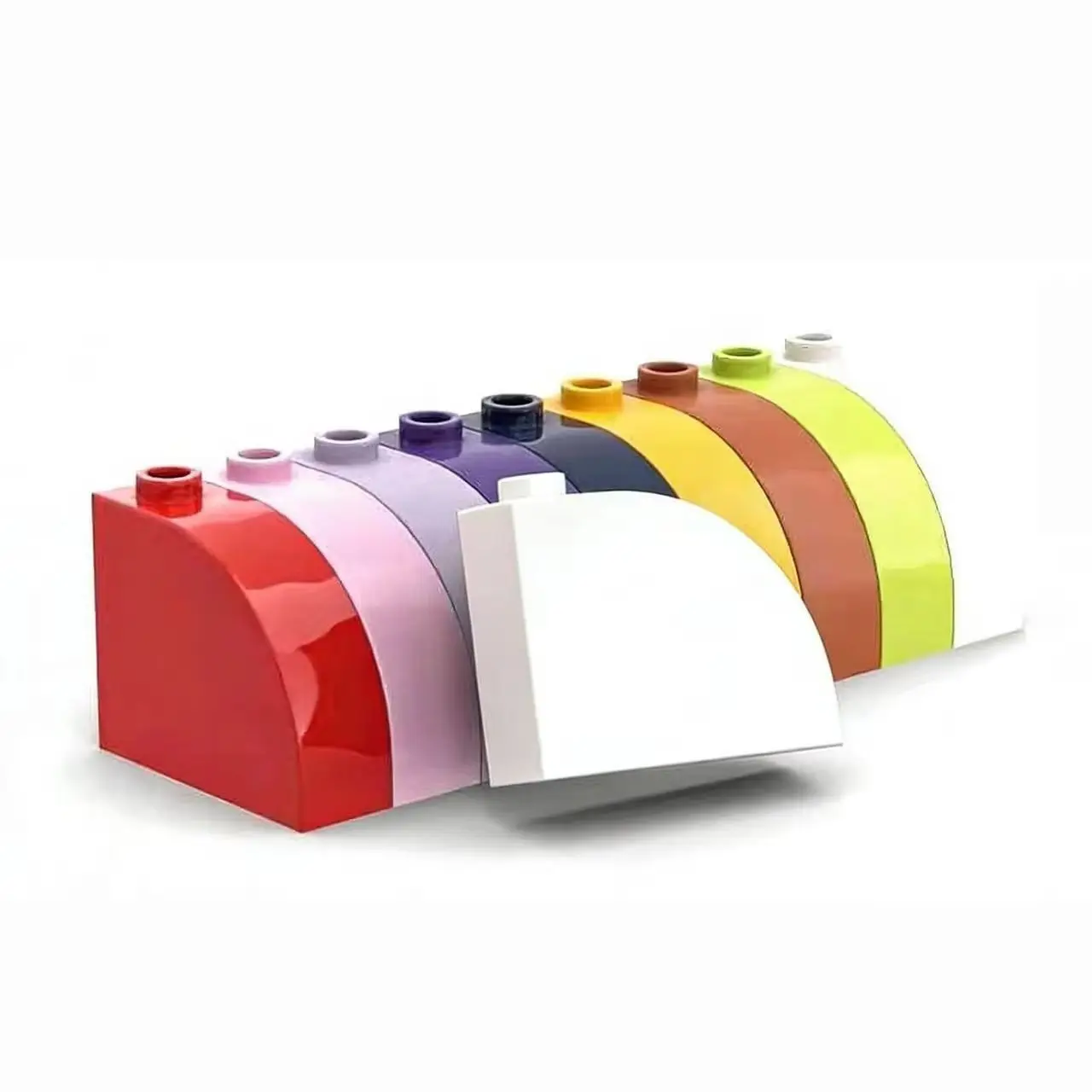 10 piezas 33243, piezas de construcción compatibles con bloques de construcción, con diseño de partículas curvas en pendiente 3x1x2 y perno, para proyectos DIY iluminados
