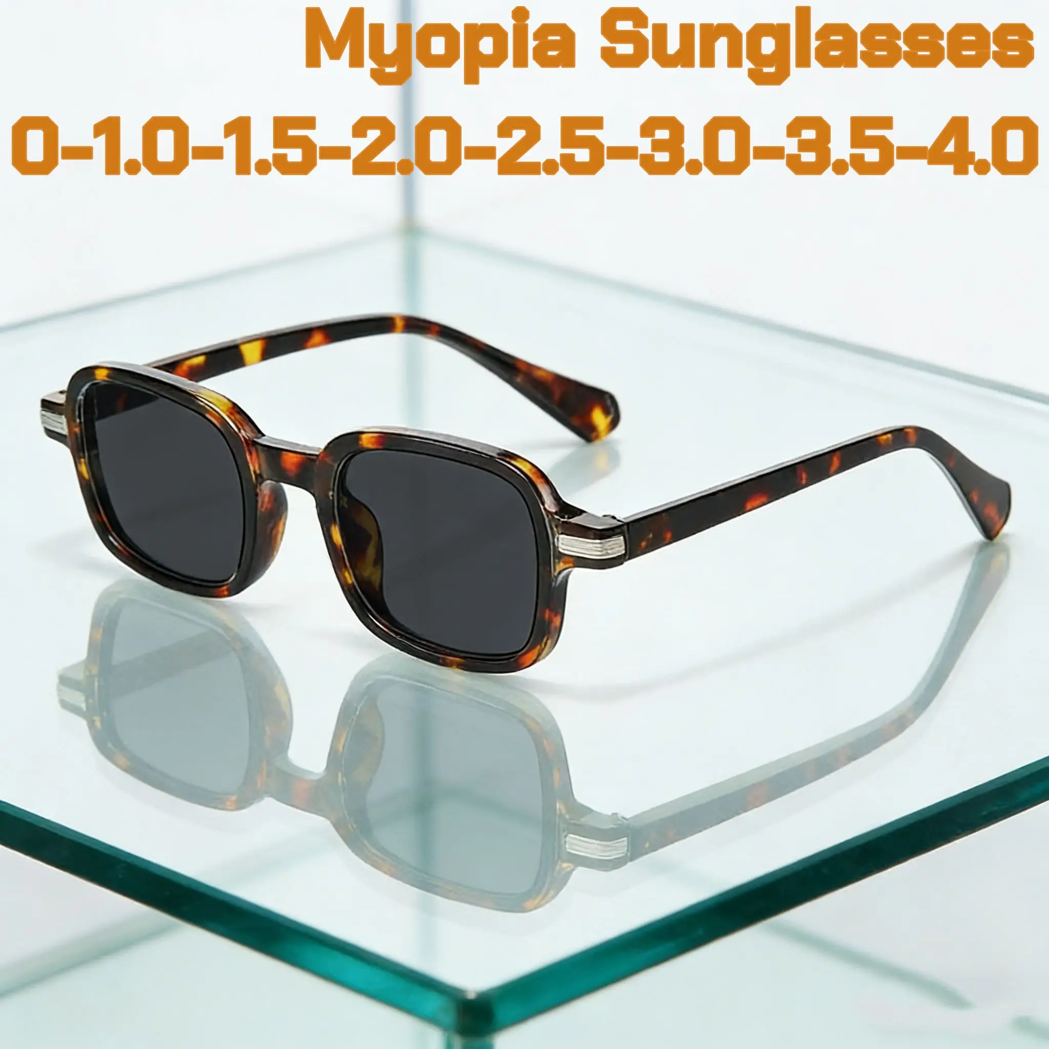 

Fashion Sunscreen Myopia Sunglasses Women Trends Narrow Square Frame UV-resistant and Anti Blue Light Near Sight Sunglasses-4.0