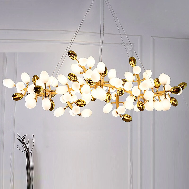 Nordic Designer Luxury Glass LED Pendant Lamp Living Room Restaurant Bedroom Villa Hotel High-end Chandelier Home Decor Lighting