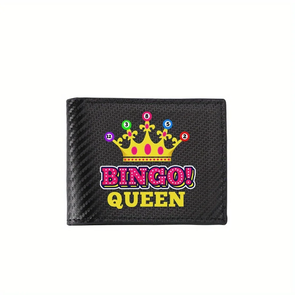 

Королева Бинго с короной и шариками, мужские кошельки, простые деловые, современные, стильные, с принтом, подарки для отца, парня, Рождества
