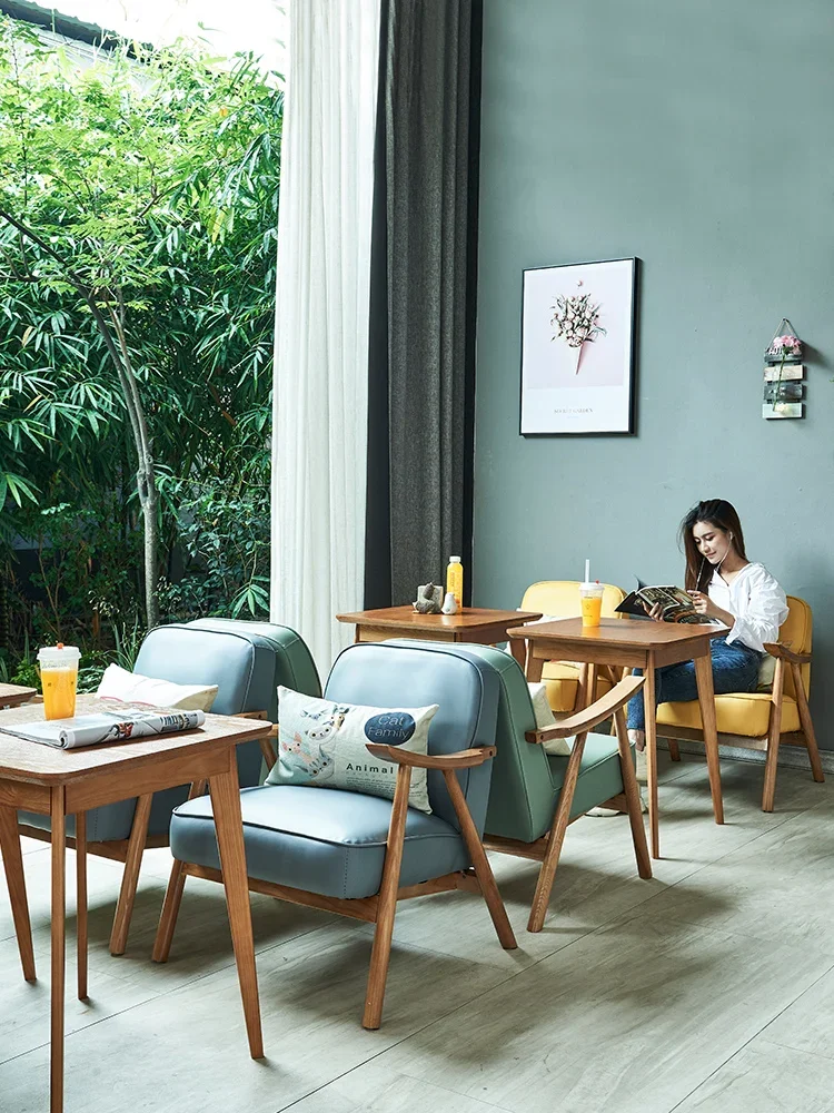 

Furniture Leisure Bedroom Sofa Hotel Wood Frame Cafe Chair with 2 seaters Office Waiting Room Sofa Chair