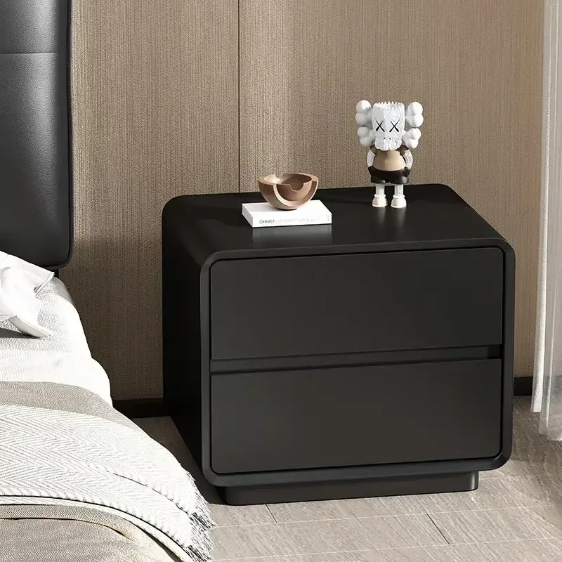 Multi-functional Solid wood paint bedside table Household bedroom Small bedside storage cabinet