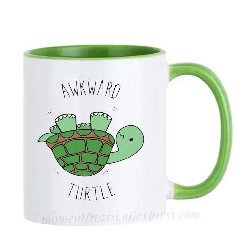 Awkward Total Turtle Cups Cafe Caffeine Cocoa Tea Coffee Mugs Friend Gifts Home Decal Tableware Coffeeware Teaware Drinkware