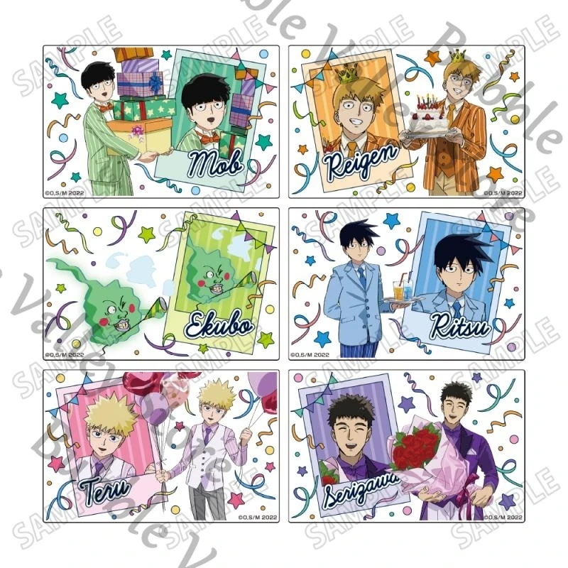 

Genuine Anime Mob Psycho 100/Mobu Saiko Hyaku Reigen Arataka Birthday Party Cosplay Acrylic Card Bricks Cartoon Stand Figure