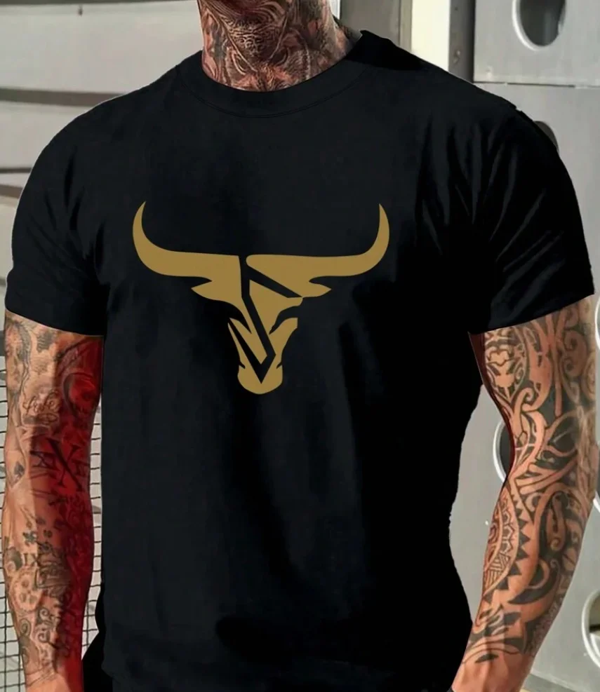 Men's Summer Cow Head Round Neck Short Sleeved Casual T-shirt Short Sleeved T-shirt Sleeved T-shirt Show Your Style T-shirts