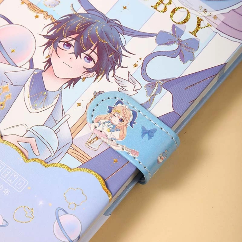 448F 4PCS Anime Notebooks Japanese Manga Stationary Design for Boys Girls Diary