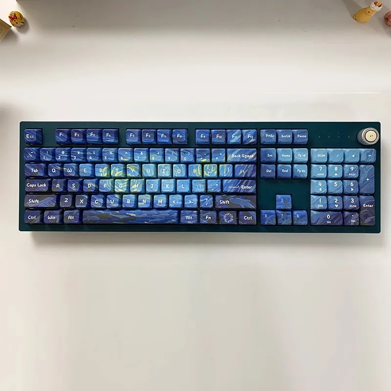 ディープシースターリースキーキーキャップセット,pbt 5サイド昇華キーキャップ,mdaプロファイル,7uスペースバー,MXスイッチ用,134キー