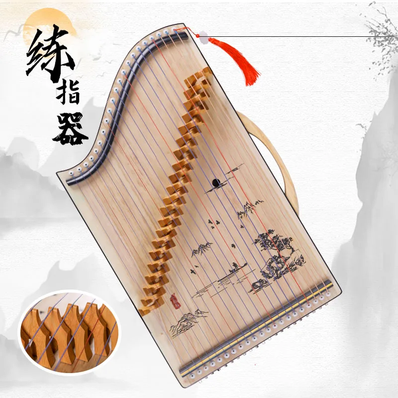 Portable Mini Guzheng 21 Strings Professional Finger Trainer Traditional Chinese Zither Guqin Beginner Musical Instruments Gifts