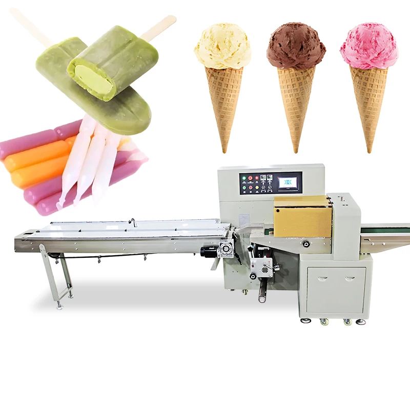 Flow Popsicle Eis Verpackungsmaschine Versiegelung Eis Pop Maschine Verpackung Freezit Verpackungsmaschine für Eiswürfel