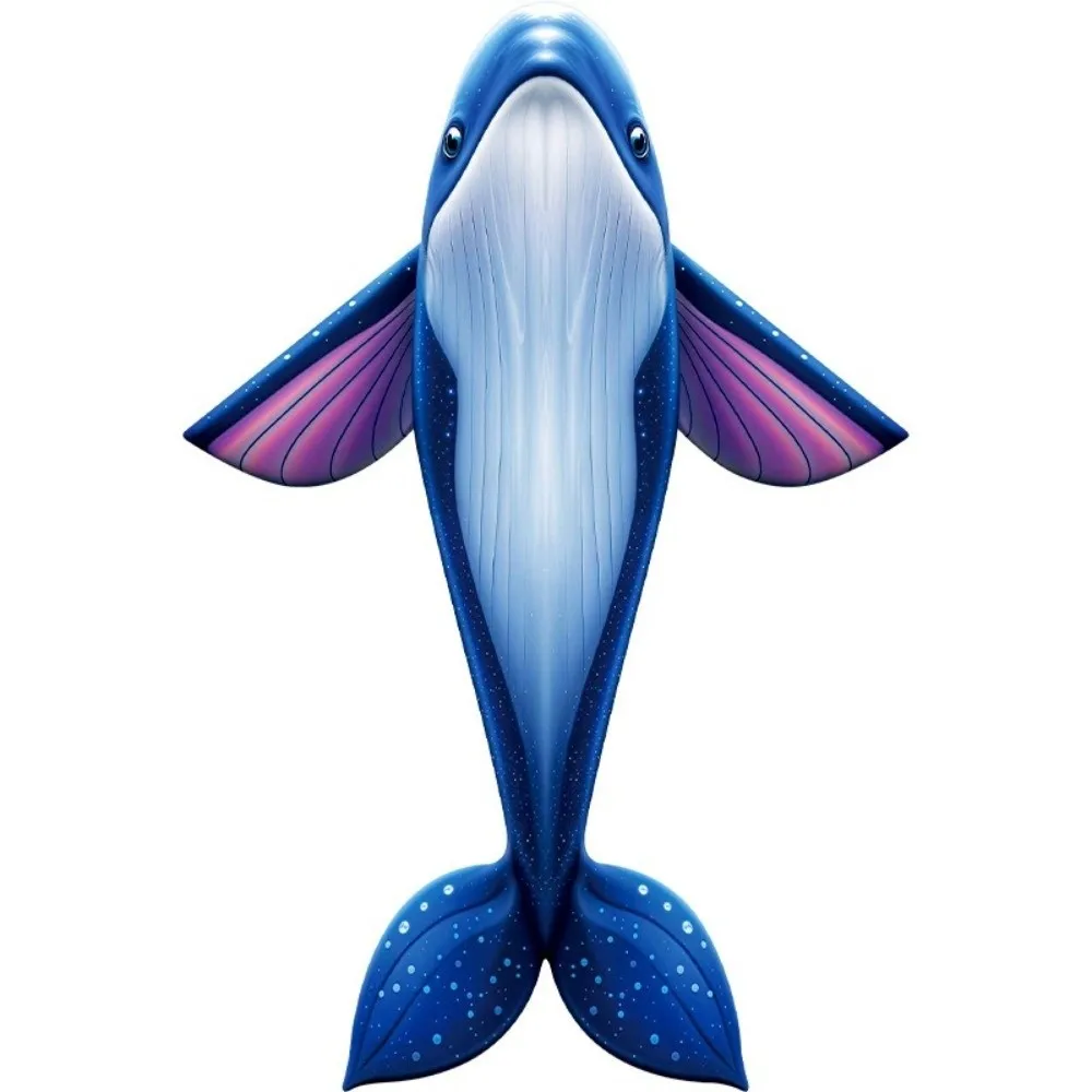 Easy To Fly Giant Blue Whale Kite Marine Animal 100 Meter Kite Line Children's Kite Ripstop Good Flying Flying Fish Kite