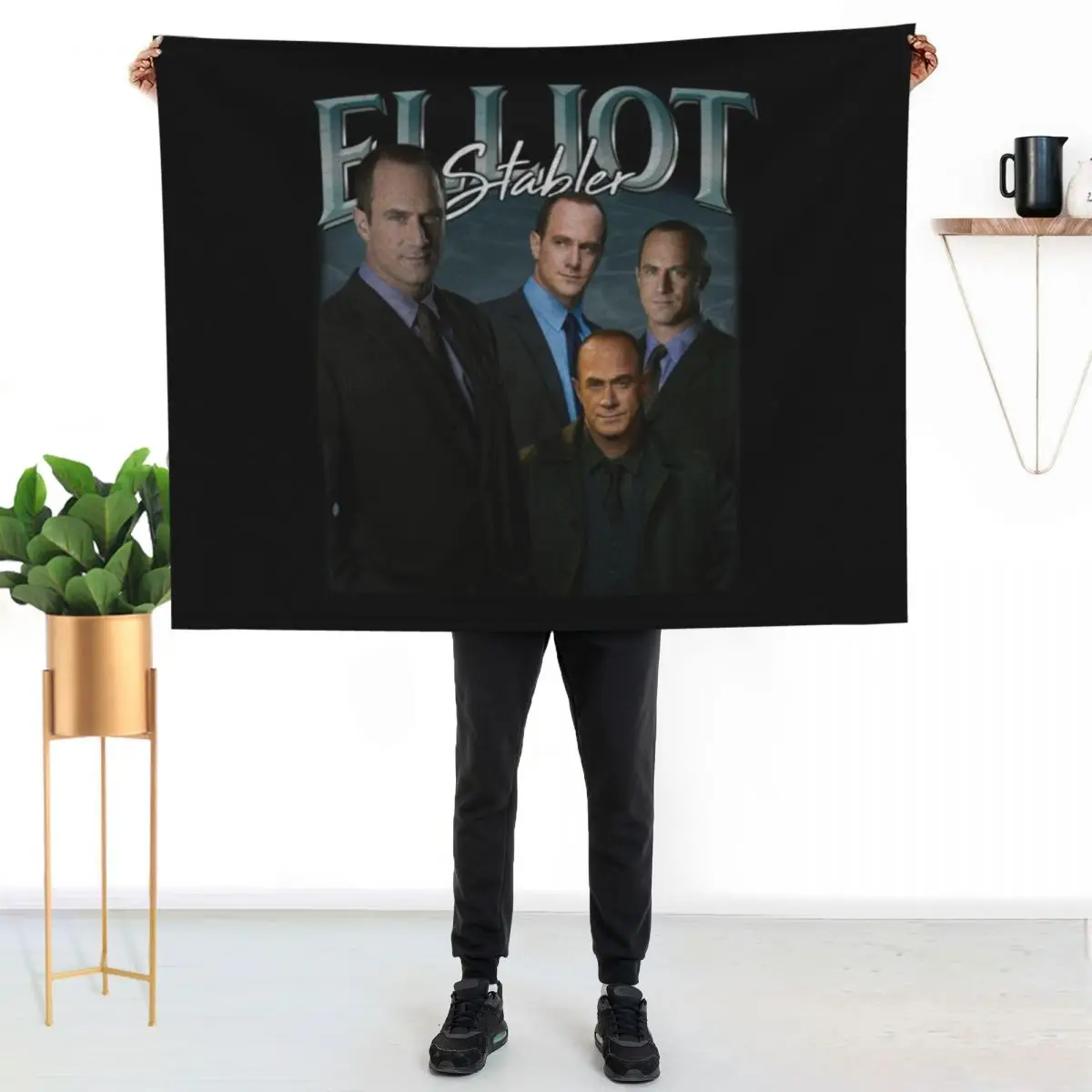 Elliot Stabler Throw Blanket Soft Beds Thermal Beautifuls Hairys Flannels Multi-Purpose Blankets