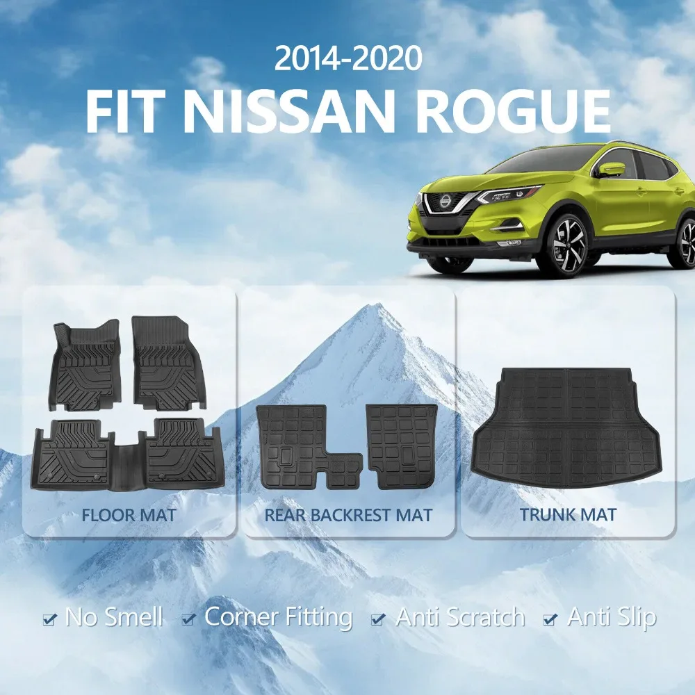 

Fit 2014-2020 Nissan Rogue SV S SL Trunk Backrest Mat Floor Mats Cargo Liners United States