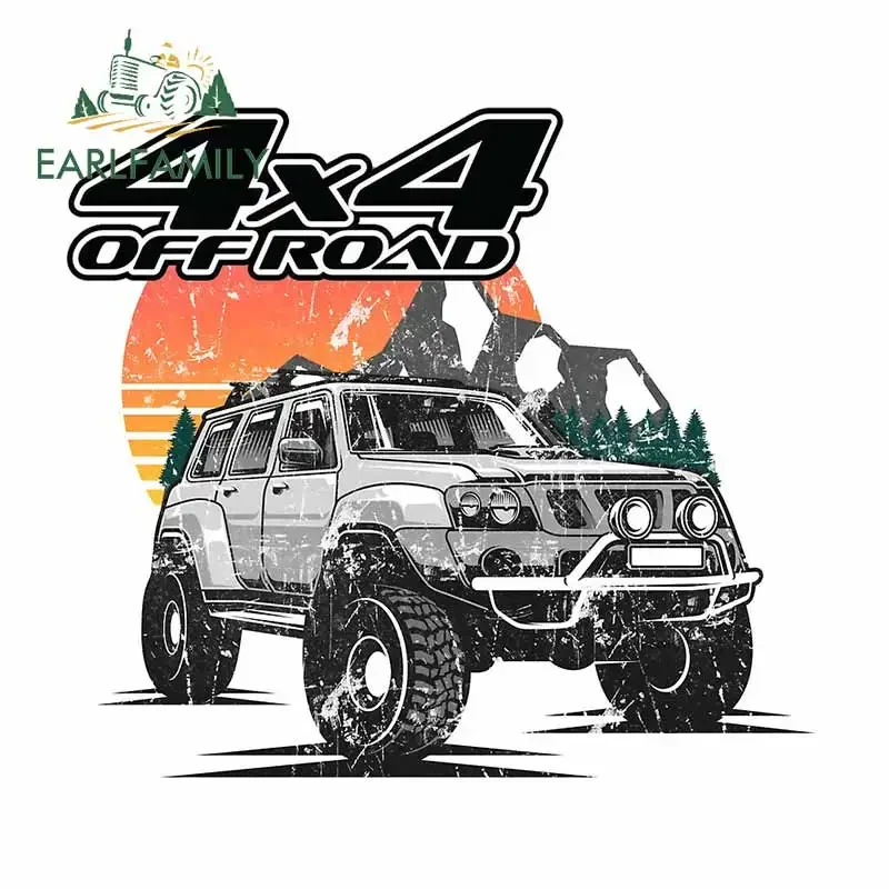 EARLFAMILY 13cm x 11.4cm for Off-road Vehicle Adventure Decal Silhouette Suitcase Car Stickers Motocycle Helmet JDM Assessoires