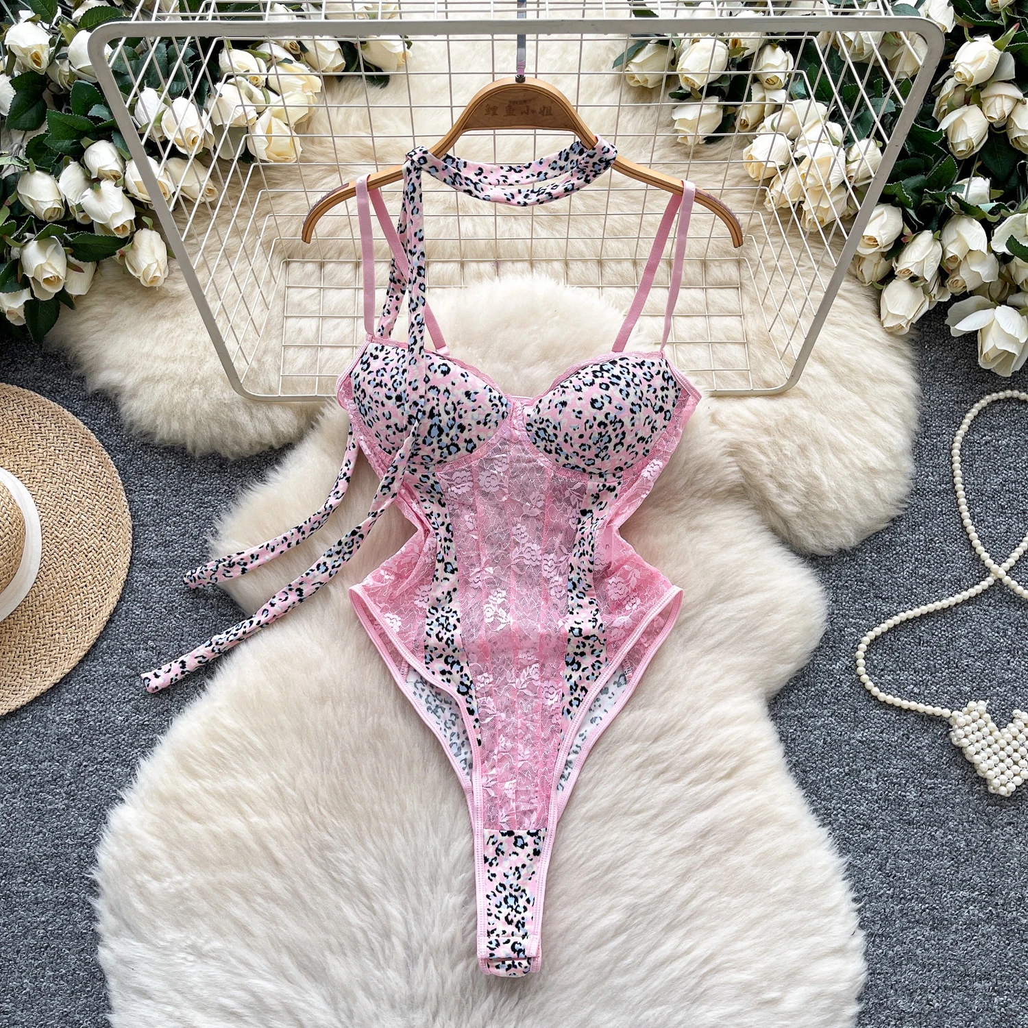 Body Vintage con estampado halter para mujer, monos elegantes sin mangas, Top ajustado, peleles, ropa Sexy de playa de verano