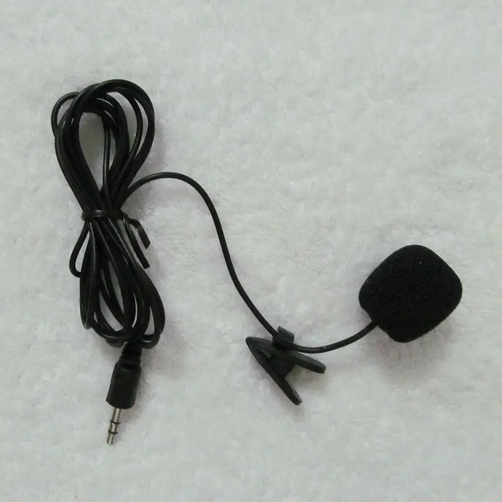 New Car Audio Microphone 3.5mm Clip Jack Plug Mic Stereo Mini Wired External Microphone Lavalier Microphone For PC Laptop 1.5M