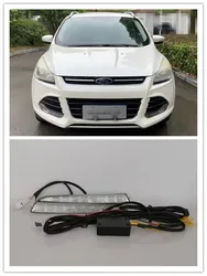 LED DRL For Ford Kuga Escape 2013 2014 2015 2016 2017 Daytime Running Lights Daylight Lamp With Dynamic Turning Light Signal 12V