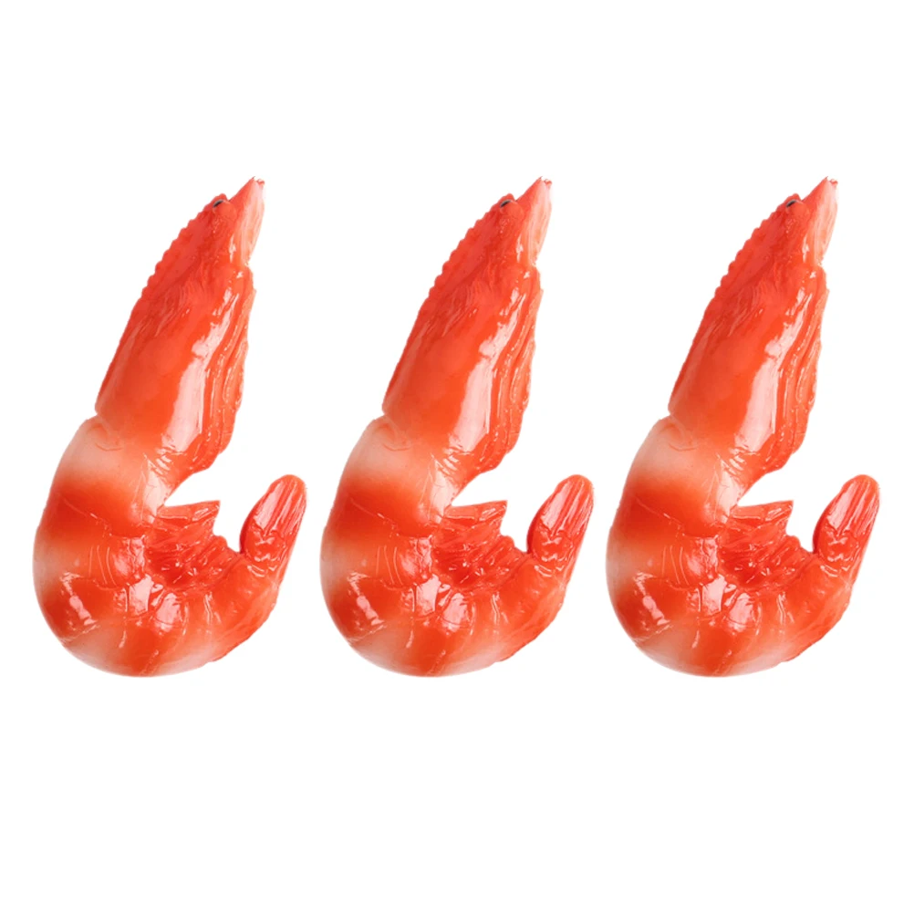 

3 Pcs Simulation Arctic Shrimp Models Realistic Vivid Crafts PVC Material Educational Toy Decorative Ornaments