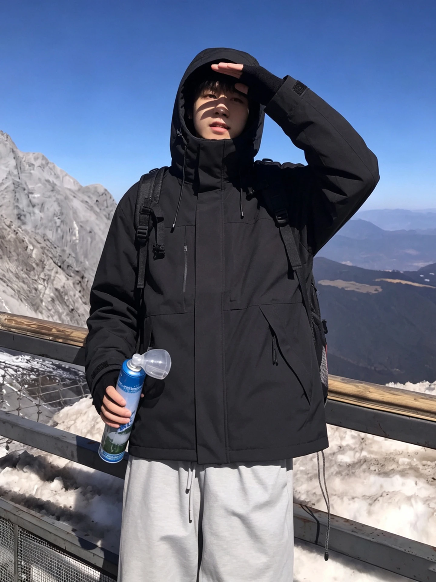 Unisex Loose Fit Windproof Jacket Detachable Three-in-One Autumn Winter Mountain Climbing Clothing Men's Outdoor Workwear